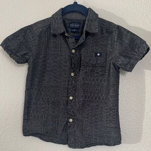 Little boys Lucky Brand Charcoal Patterned Button-Up Shirt